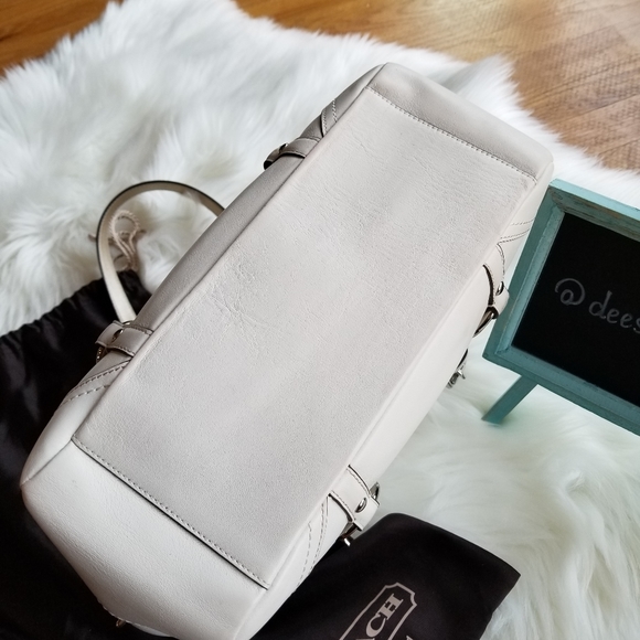 Coach Leather White Gold Tote Purse w/ Dust Bag - Picture 7 of 12
